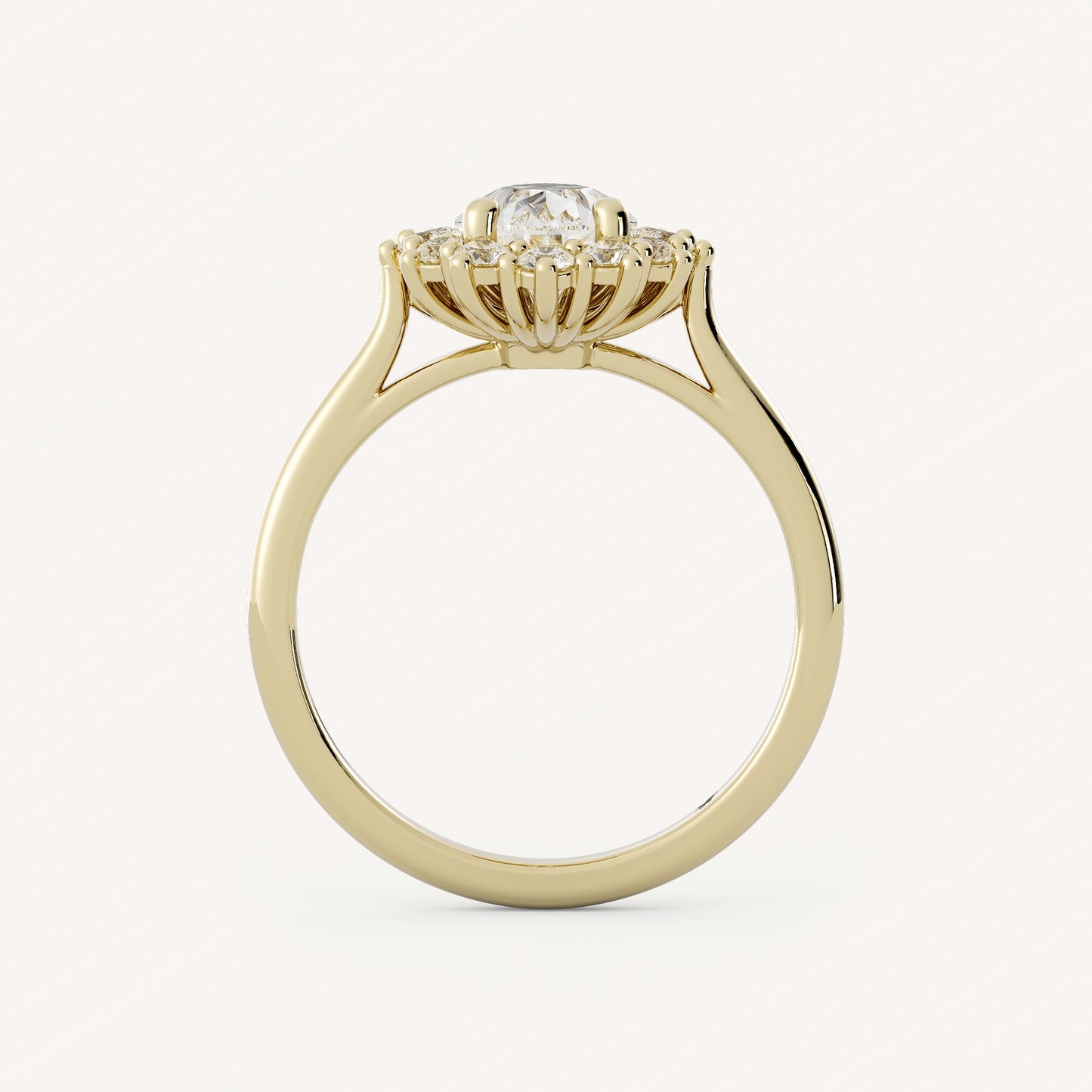 0.7 CT - 1.75 CT Pear Cut Lab grown Diamond Halo Engagement Ring