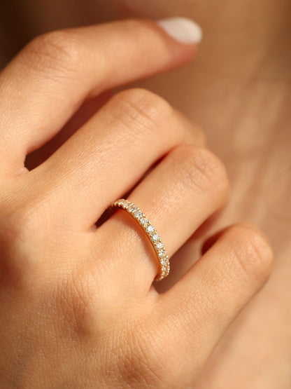 1 TCW Round CVD Diamond Full Eternity Wedding Band