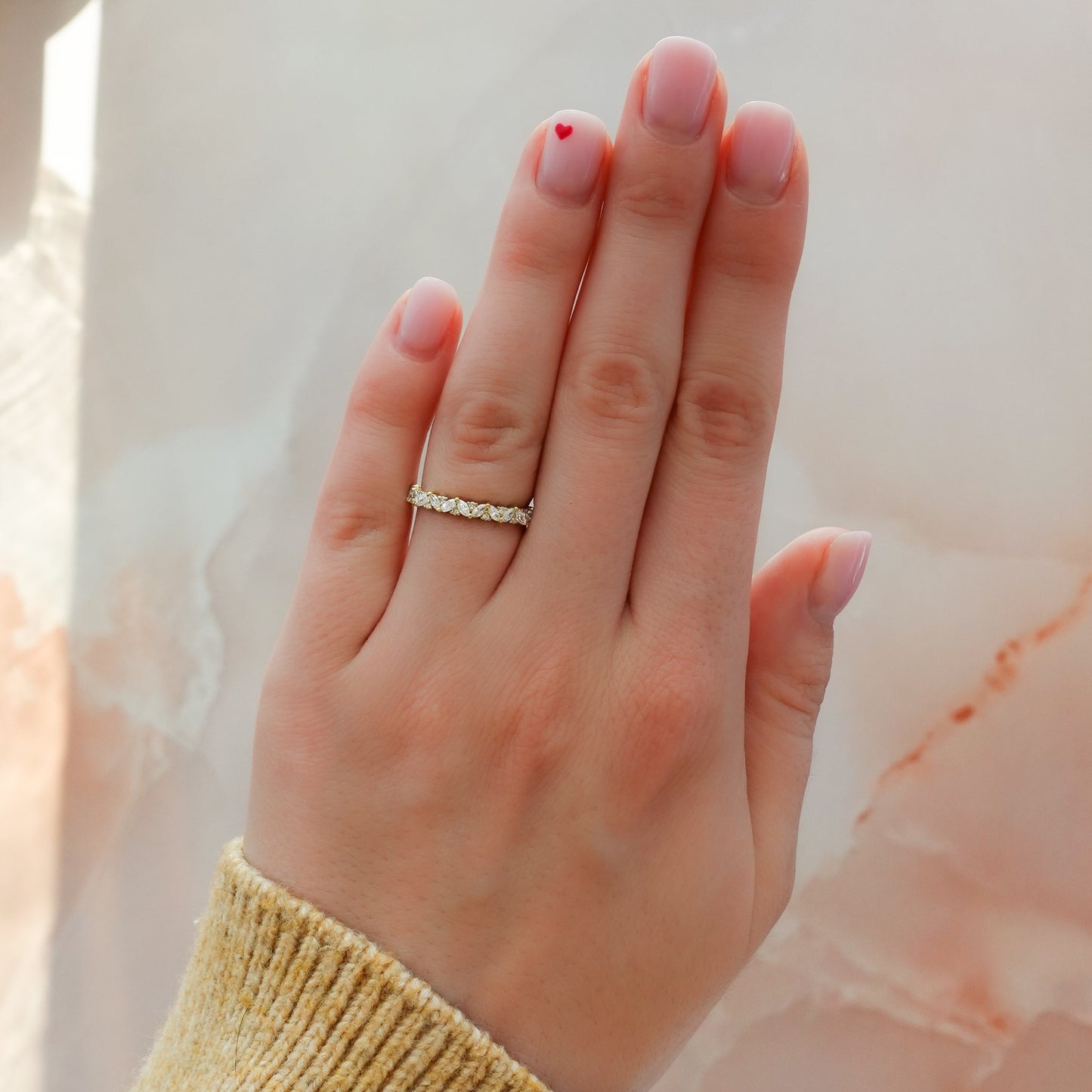 1.3 TCW Marquise Round Multi Shape CVD Diamond Wedding Band