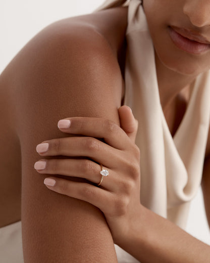 1 CT - 3 CT Pear Cut Lab grown Diamond Solitaire Engagement Ring