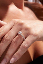 1 CT Princess Cut Pave Style Moissanite Engagement Ring
