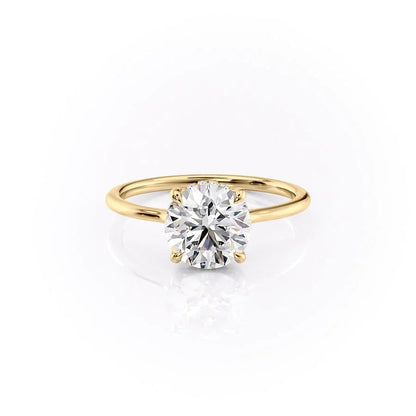 1.5 CT - 2 CT Round Cut Hidden Halo Moissanite Engagement Ring