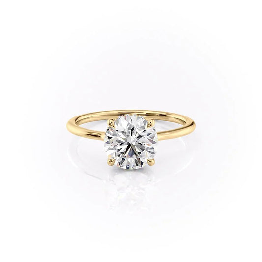 1.5 CT - 2 CT Round Cut Hidden Halo Moissanite Engagement Ring