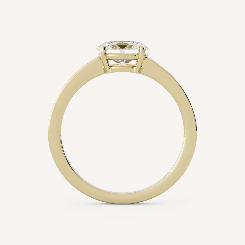 0.75 CT - 1.5 CT East-West Oval Cut Lab grown Diamond Solitaire Engagement Ring