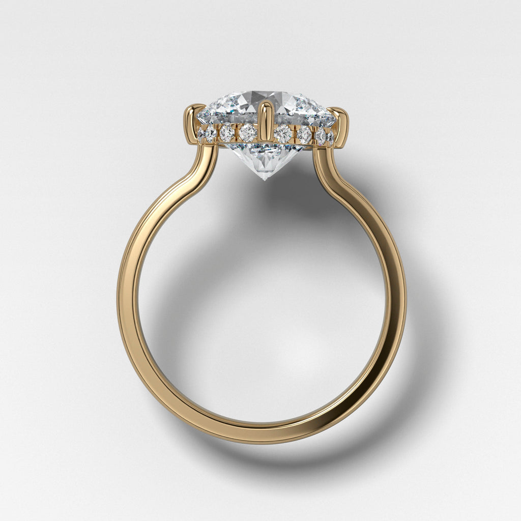 1 CT - 3 CT Round Cut Lab grown Diamond Hidden Halo Engagement Ring