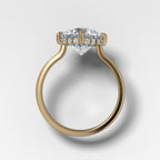 1 CT - 3 CT Round Cut Lab grown Diamond Hidden Halo Engagement Ring