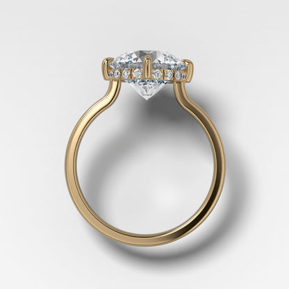 1 CT - 3 CT Round Cut Lab grown Diamond Hidden Halo Engagement Ring