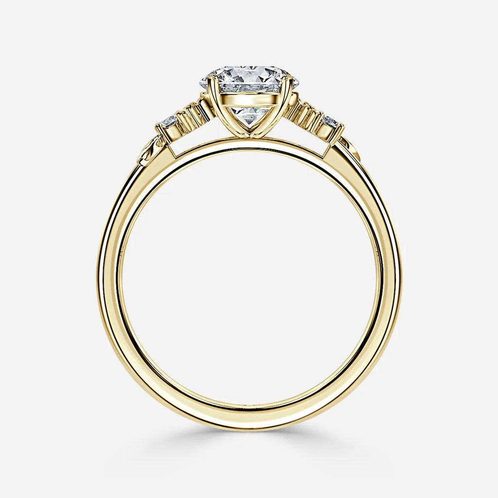 1.6 CT - 2.6 CT Round Cut Nature Inspired Cluster Moissanite Engagement Ring
