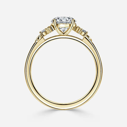 1.6 CT - 2.6 CT Round Cut Nature Inspired Cluster Moissanite Engagement Ring