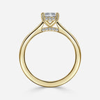 2.2 CT - 4 CT Radiant Cut Hidden Halo Moissanite Engagement Ring