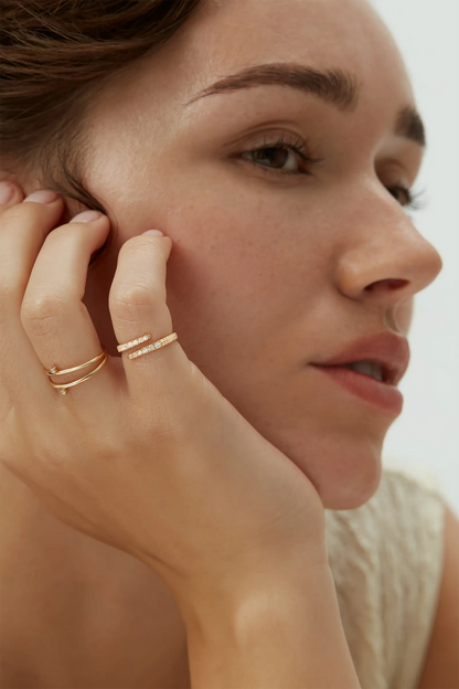 0.34 TCW Round Moissanite Open Eternity Band Wedding Band