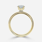 2 CT - 3 CT Oval Cut Hidden Halo Moissanite Engagement Ring