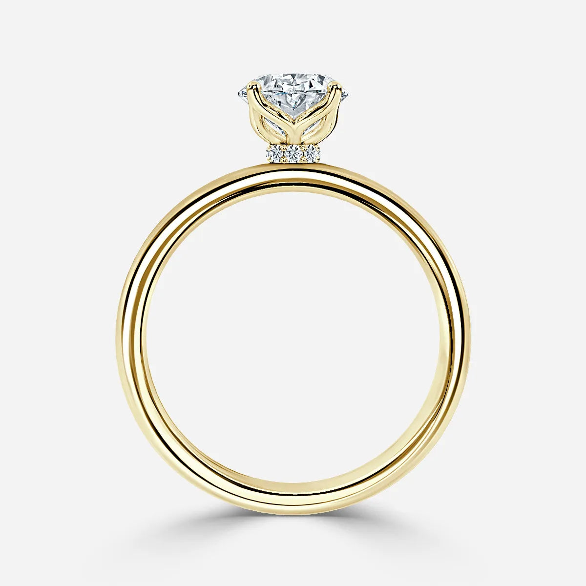 2 CT - 3 CT Oval Cut Hidden Halo Moissanite Engagement Ring