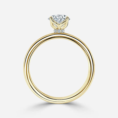 2 CT - 3 CT Oval Cut Hidden Halo Moissanite Engagement Ring