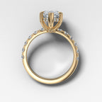 2 CT - 4 CT Marquise Cut Lab grown Diamond Hidden Halo & Pave Engagement Ring