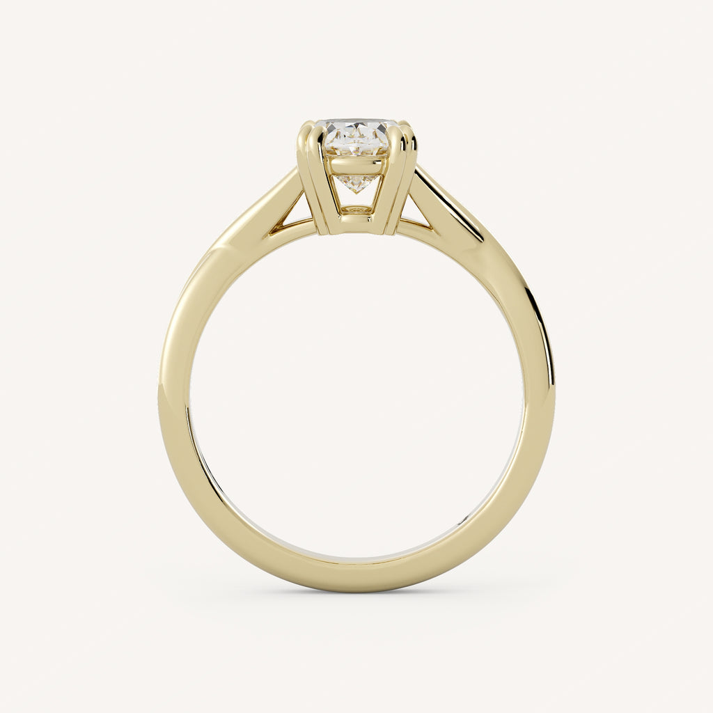 1 CT - 3 CT Oval Cut Lab grown Diamond Twisted Solitaire Engagement Ring