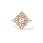 0.47 CT Round Cut Moissanite Deco Baroque Mosaic Engagement Ring