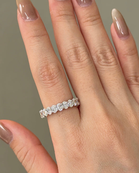 3.38 TCW Oval CVD Diamond Full Eternity Wedding Band