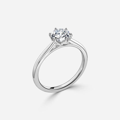 1.67 CT - 2.67 CT Round Cut Solitaire Petal Prong Moissanite Engagement Ring
