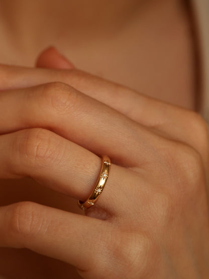 0.1 TCW Round CVD Diamond Flush Setting Wedding Band