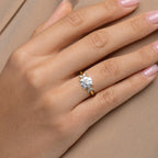 2 CT Round Cut Five Stone Cluster Moissanite Engagement Ring