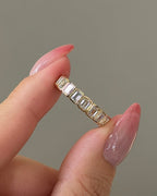 1.95 TCW Emerald CVD Diamond Bezel Eternity Wedding Band