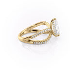 2 CT - 3 CT Pear Cut Criss-Cross Pave Moissanite Engagement Ring