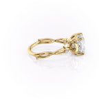 2 CT - 2.5 CT Princess Cut Halo Twig Style Moissanite Engagement Ring