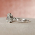 5.0 CT Elongated Cushion Cut Moissanite Half Eternity Bridal Set