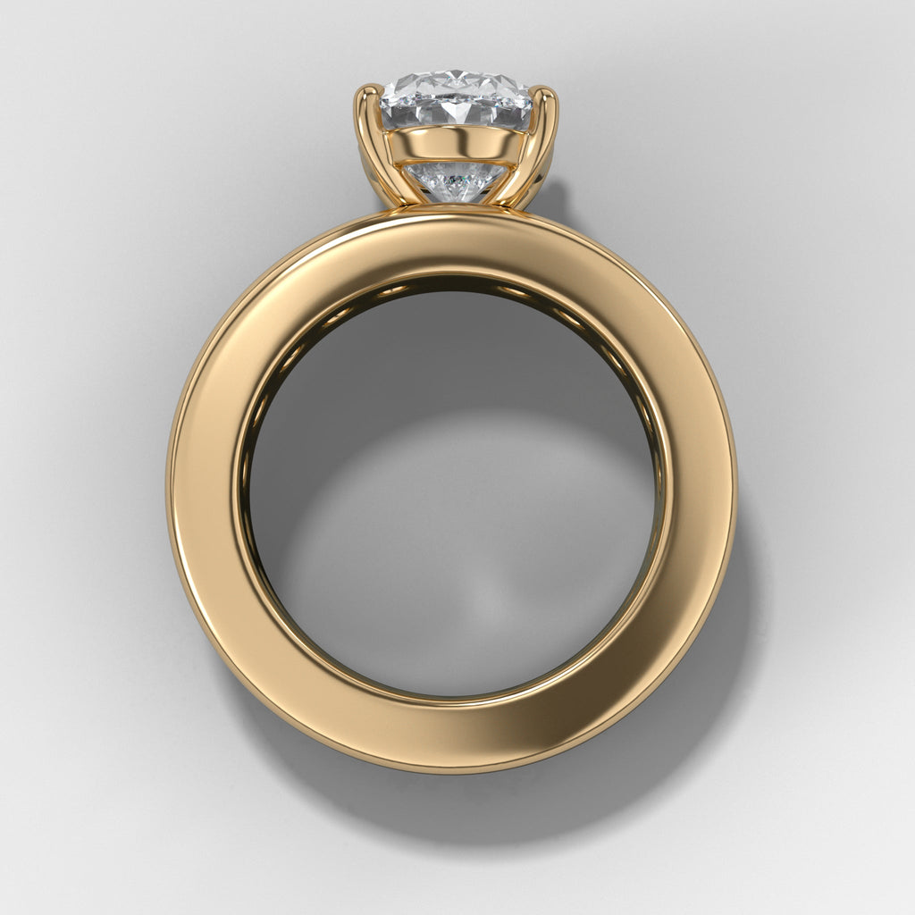 3 CT - 4 CT Oval Cut Lab grown Diamond Channel Setting Engagement Ring