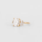 2.51 CT - 3.51 CT Elongated Cushion Cut Lab grown Diamond Cluster Engagement Ring