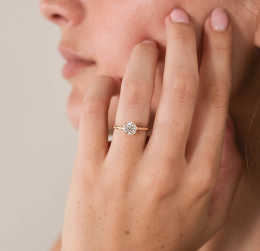 1 CT - 3 CT Round Cut Lab grown Diamond Solitaire Engagement Ring