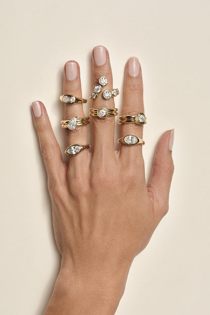 1.59 CT Pear Cut Lab grown Diamond Double Band Engagement Ring