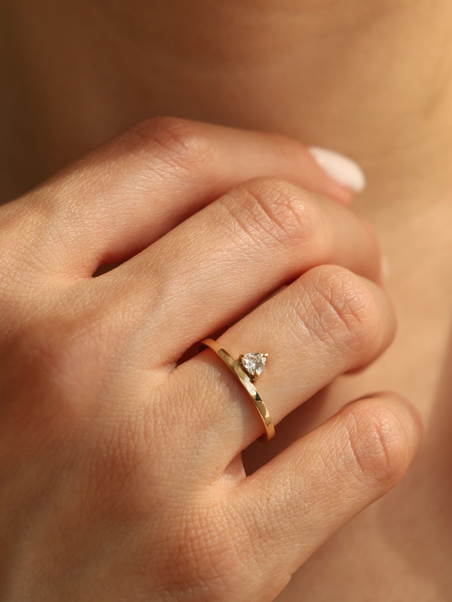 0.20 CT - 2.20 CT Trillion Cut Lab grown Diamond Solitaire Engagement Ring