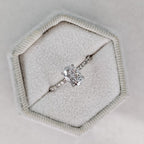1 CT Oval Cut Hidden Halo Pave Moissanite Engagement Ring