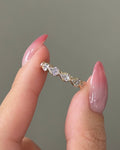 Pear CVD Diamond Half Eternity with Bezel Wedding Band