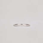 0.21 TCW Round CVD Diamond Curved Pave Wedding Band