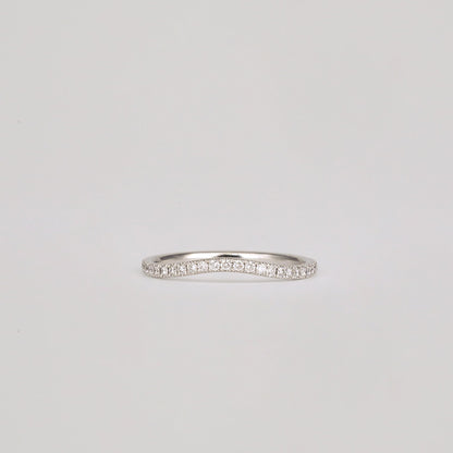 0.21 TCW Round CVD Diamond Curved Pave Wedding Band
