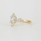 1.52 CT - 2.52 CT Marquise Cut Lab grown Diamond Cluster Engagement Ring