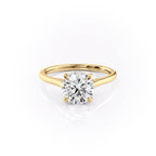 2 CT - 3.5 CT Round Cut Hidden Halo Moissanite Engagement Ring