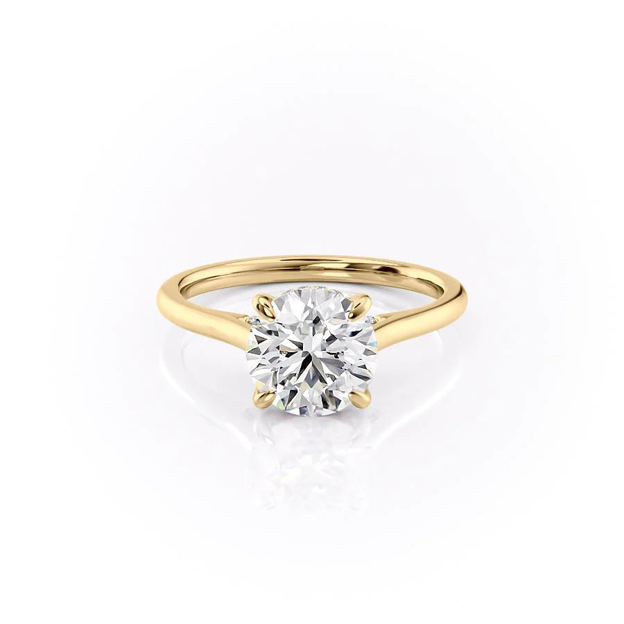 2 CT - 3.5 CT Round Cut Hidden Halo Moissanite Engagement Ring