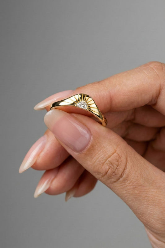 Half Moon CVD Diamond Curved Crown Style Wedding Band