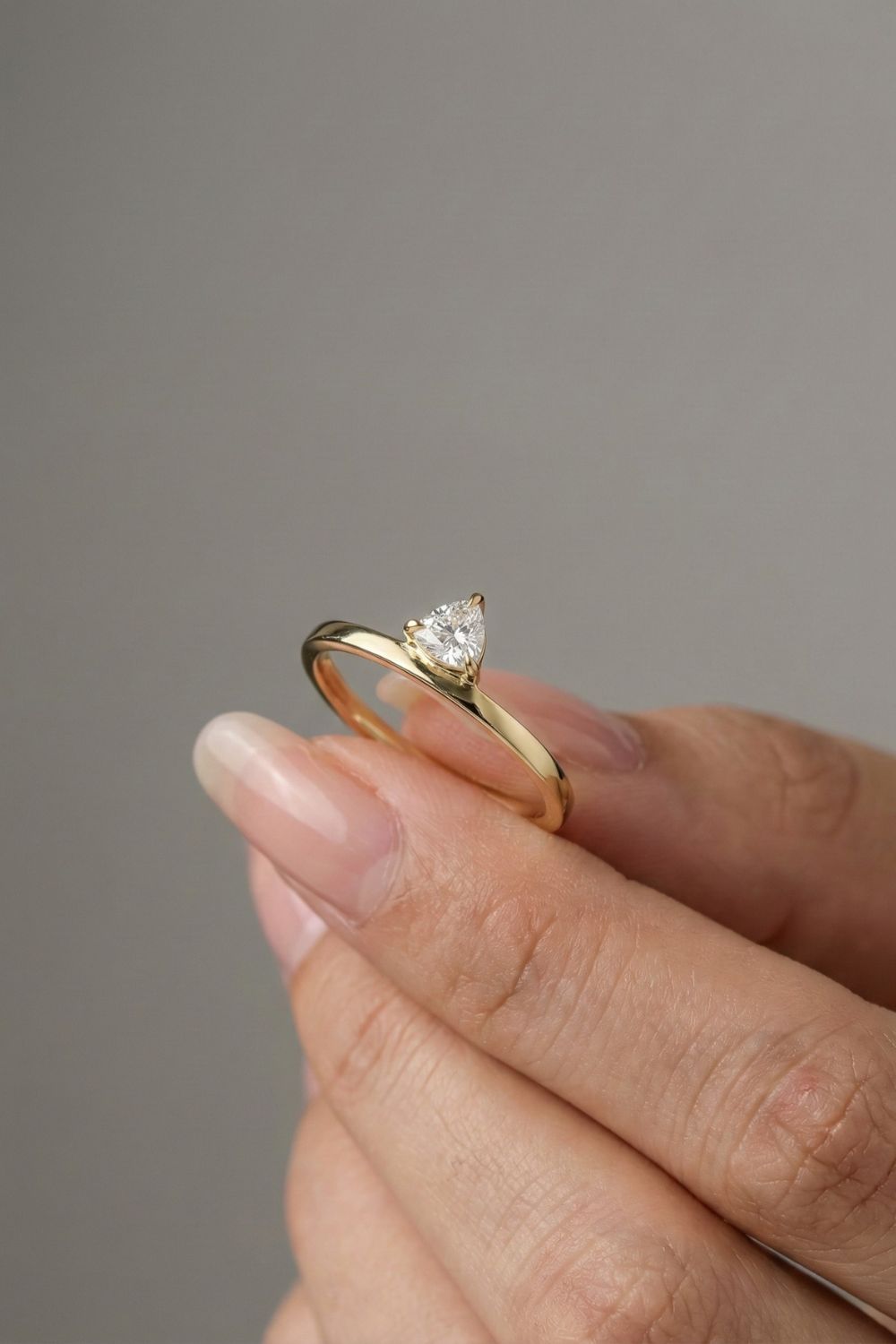 Trillion Cut Lab grown Diamond Solitaire Engagement Ring