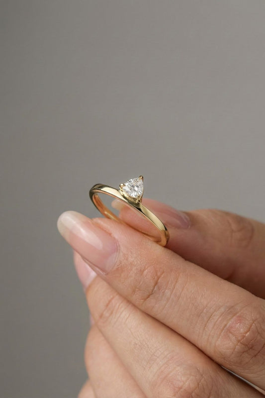 Trillion Cut Lab grown Diamond Solitaire Engagement Ring