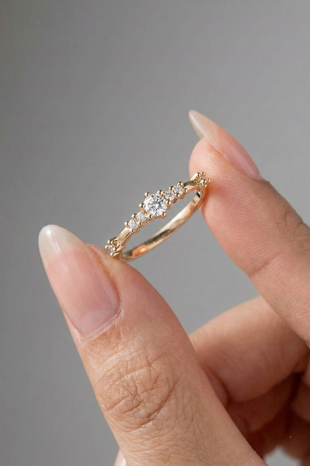 Round Moissanite Scattered Wedding Band