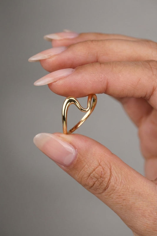 Plain Organic Curved Wedding Band