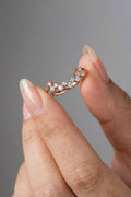 Round Moissanite Cluster Curved Wedding Band