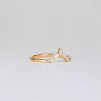 0.17 TCW Marquise, Pear & Round CVD Diamond V-Shaped Wedding Band
