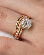 1.24 CT - 3.24 CT Round Brilliant Cut Lab grown Diamond Cluster Engagement Ring