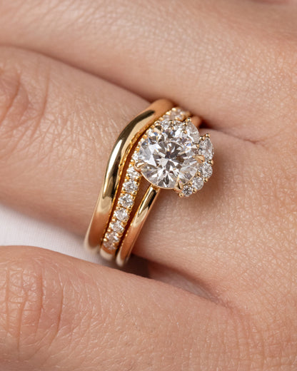 1.24 CT - 3.24 CT Round Brilliant Cut Lab grown Diamond Cluster Engagement Ring